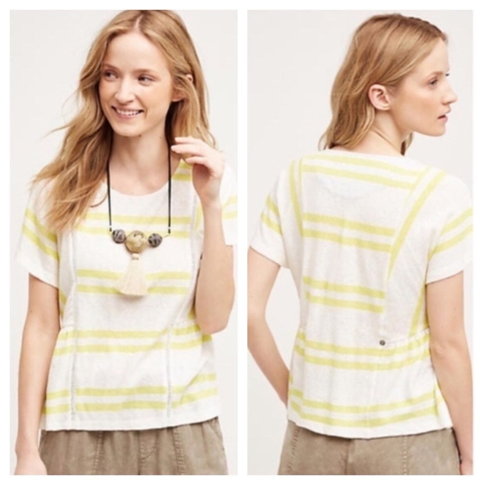 Anthropologie Postmark Stripe Linen Top